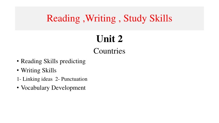 reading writing study skills n.w