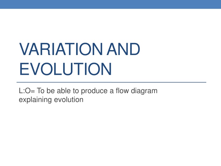 variation and evolution n.w