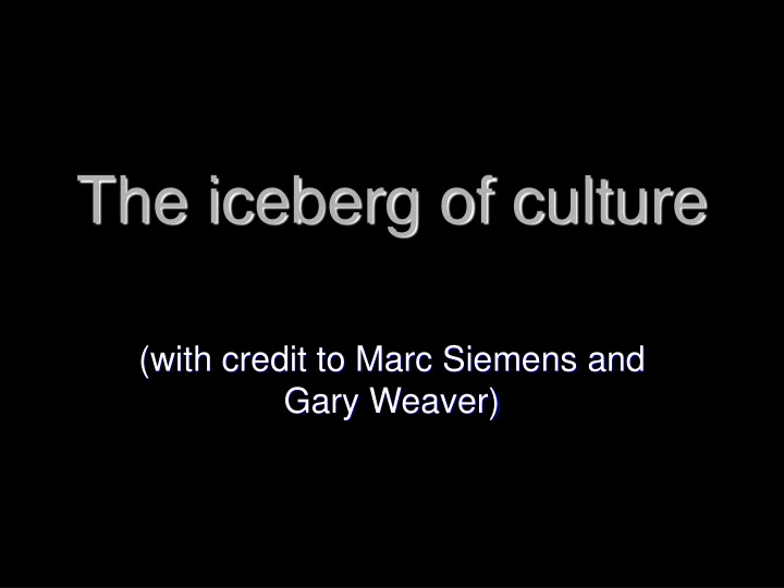 the iceberg of culture n.w