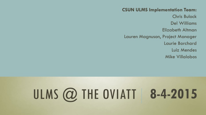 csun ulms implementation team n.w