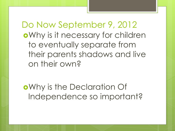 do now september 9 2012 why is it necessary n.w