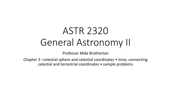 astr 2320 general astronomy ii n.w