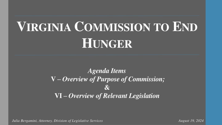 v irginia c ommission to e nd h unger n.w