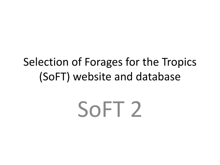 selection of forages for the tropics soft website n.w