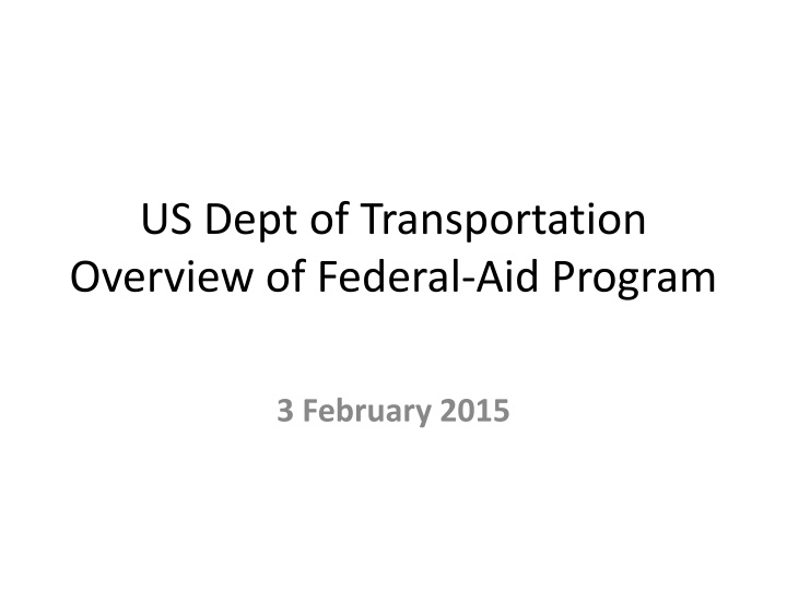 us dept of transportation overview of federal n.w