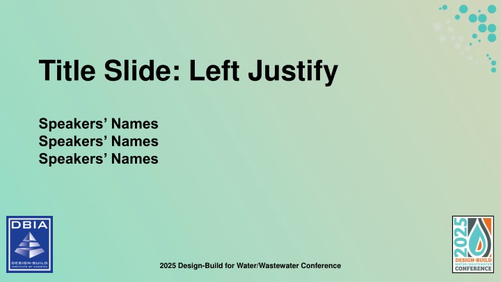 title slide left justify n.w