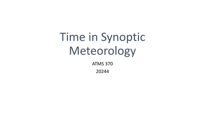 time in synoptic meteorology n.w