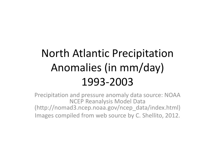 north atlantic precipitation anomalies n.w
