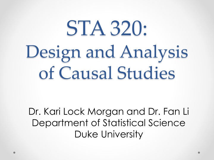 sta 320 design and analysis of causal studies n.w
