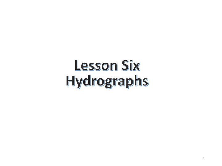 lesson six hydrographs n.w