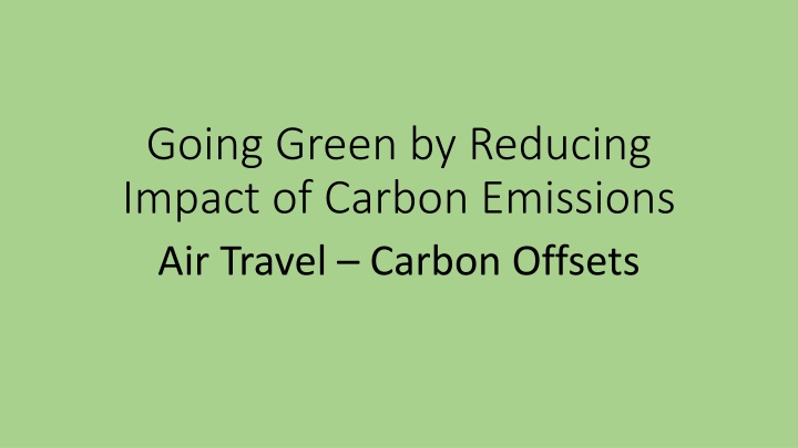 going green by reducing impact of carbon n.w
