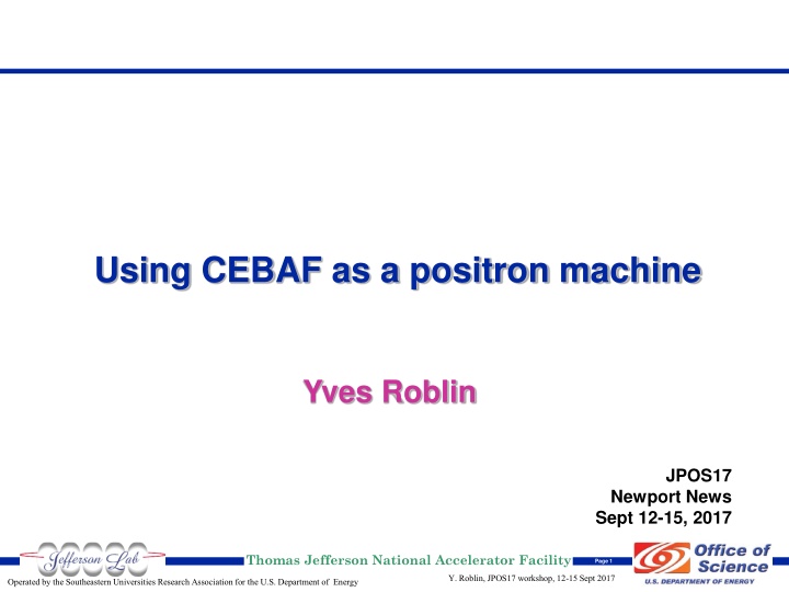 using cebaf as a positron machine n.w