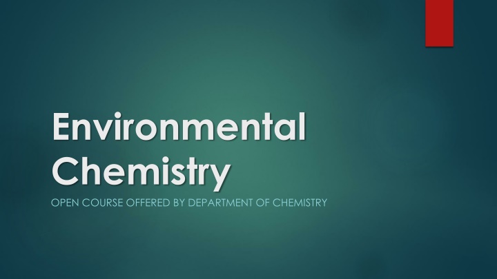 environmental chemistry open course offered n.w