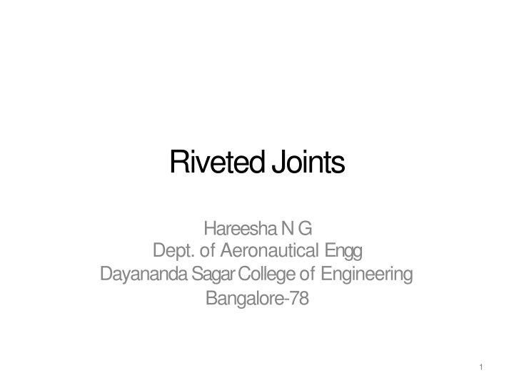 riveted joints n.w