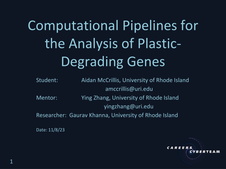 computational pipelines for the analysis n.w
