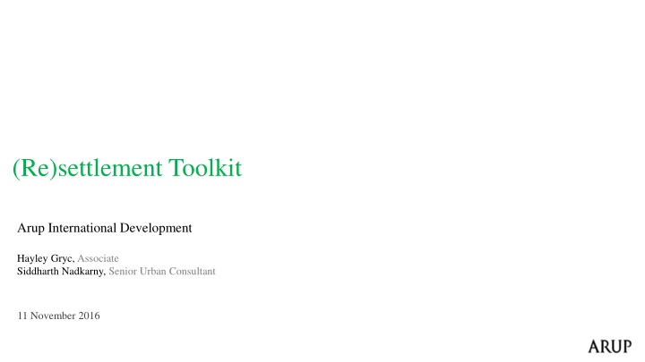 re settlement toolkit n.w
