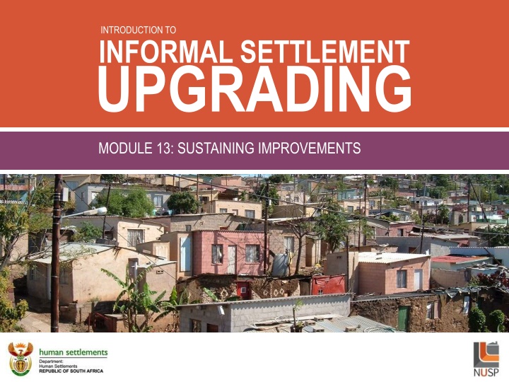 introduction to informal settlement upgrading n.w