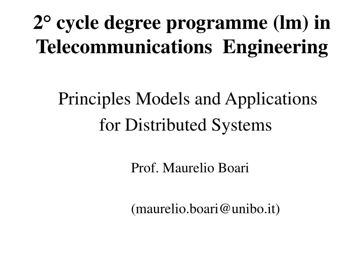 2 cycle degree programme lm in telecommunications n.w