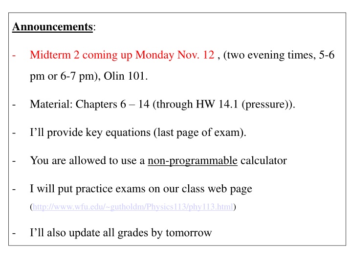 announcements n.w