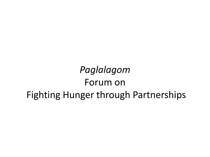 paglalagom forum on n.w