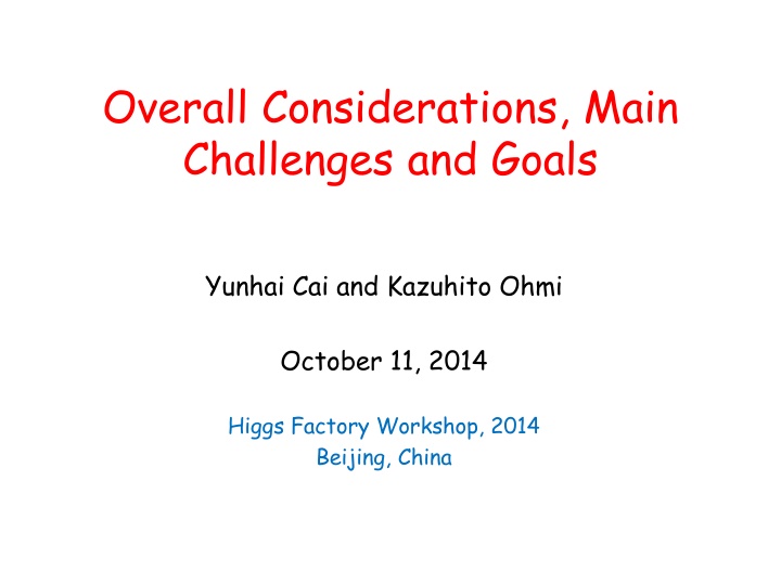 overall considerations main challenges and goals n.w