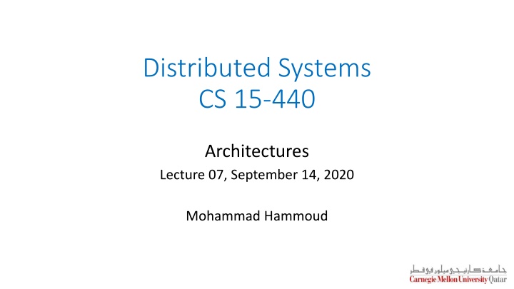 distributed systems cs 15 440 n.w