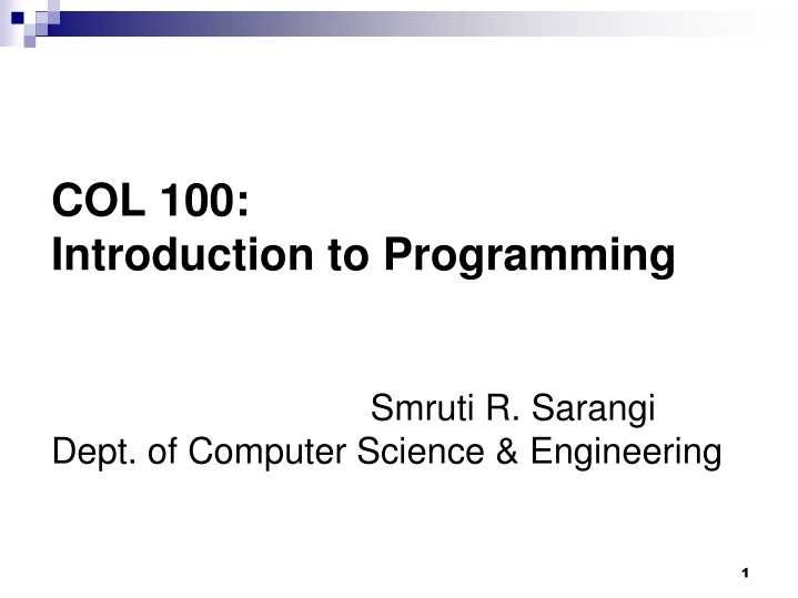 col 100 introduction to programming n.w