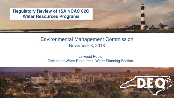 regulatory review of 15a ncac 02g water resources n.w