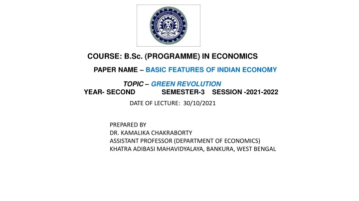 course b sc programme in economics n.w