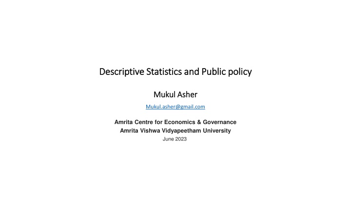 descriptive statistics and public policy n.w