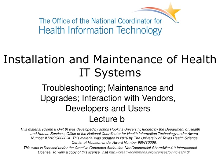 installation and maintenance of health it systems n.w