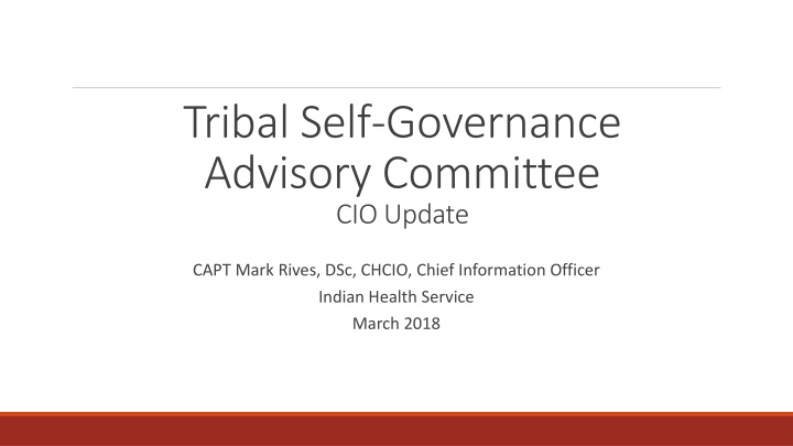 tribal self governance advisory committee n.w