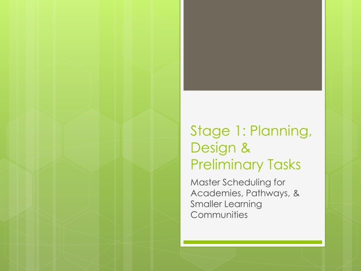 stage 1 planning design preliminary tasks master n.w