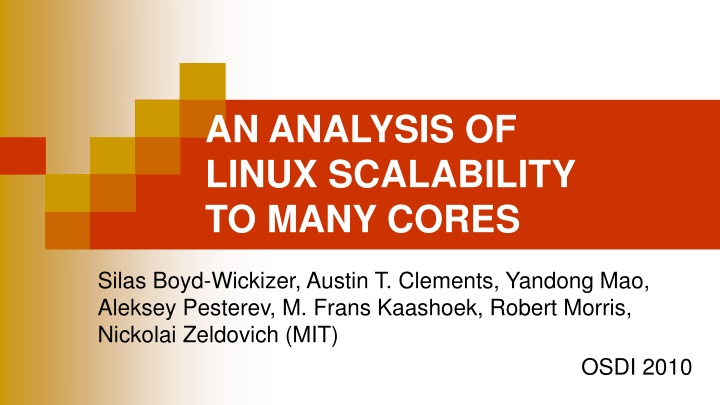 an analysis of linux scalability to many cores n.w