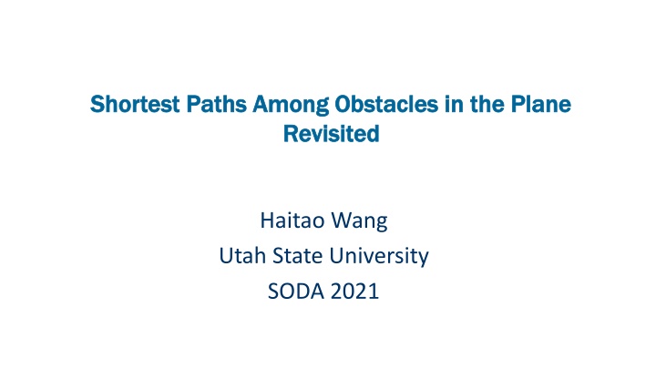 shortest paths among obstacles in the plane n.w