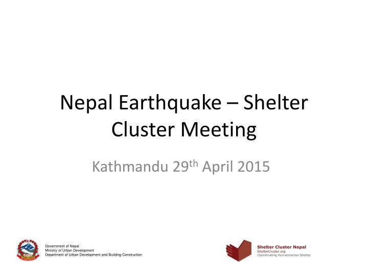 nepal earthquake shelter cluster meeting n.w