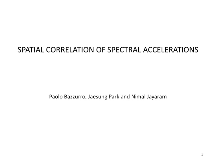 spatial correlation of spectral accelerations n.w