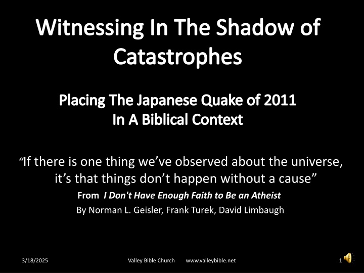 witnessing in the shadow of catastrophes n.w