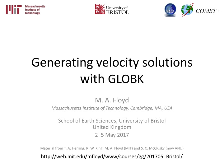 generating velocity solutions with globk n.w