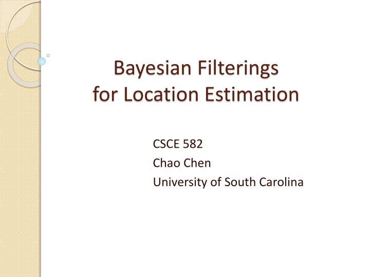 bayesian filterings for location estimation n.w