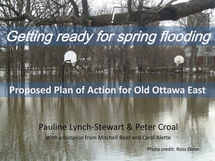 Proposed Plan of Action for Old Ottawa East Spring Flooding