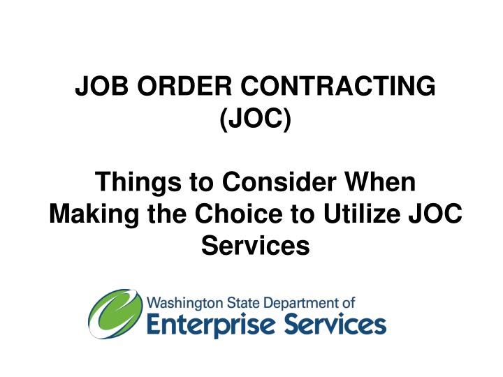 job order contracting joc n.w