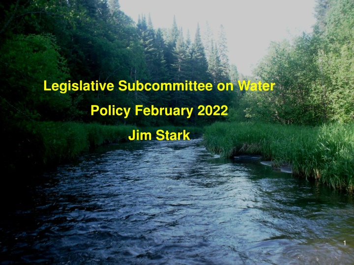 legislative subcommittee on water n.w