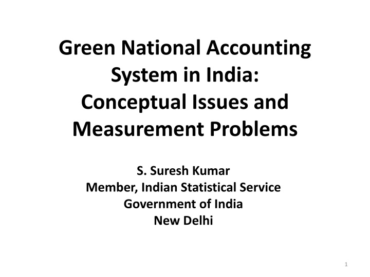 green national accounting system in india n.w