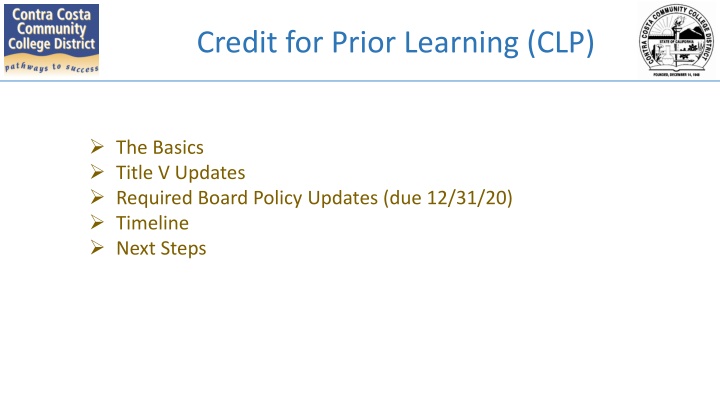 credit for prior learning clp n.w