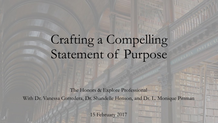 crafting a compelling statement of purpose n.w