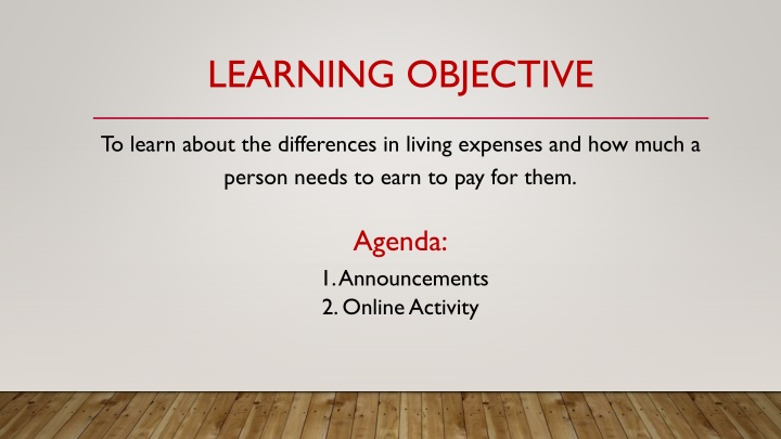 learning objective n.w