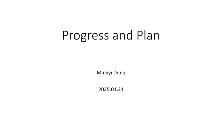 progress and plan n.w