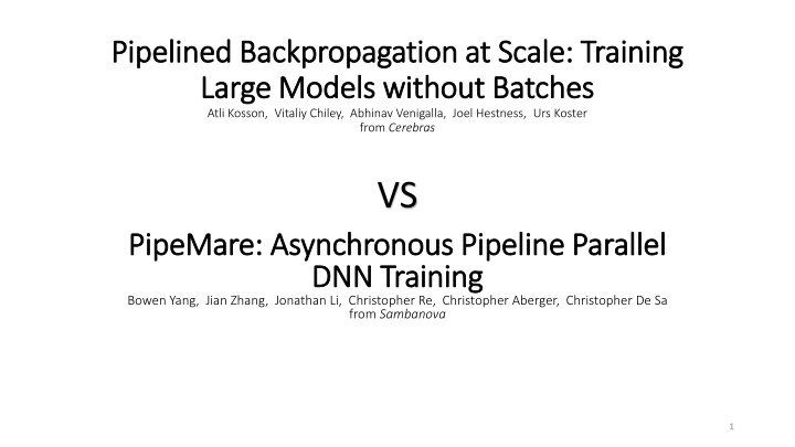 pipelined backpropagation at scale training n.w