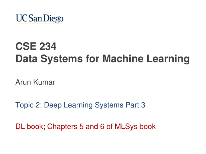 cse 234 data systems for machine learning n.w